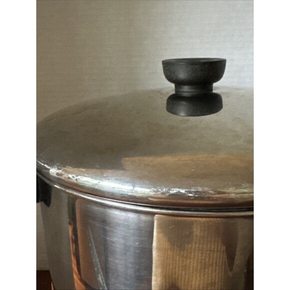 REVERE WARE 4 1/2 QT Stock Pot With Lid 1801 Copper Bottom - Picture 9 of 9